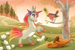 Fából készült puzzle, aranyos pónival, 50 darab