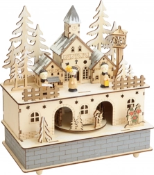 Small Foot Fa Játékdoboz Fénnyel Téli Faluval