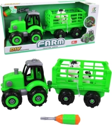 Csavarozható traktor utánfutóval gyerekeknek