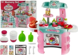 Babaszoba-gondozó készlet asztallal és mosógéppel