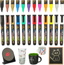 Színes krétás üveg- és táblafilcek – 12 darabos készlet