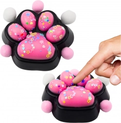 Antistress squishy cica mancs fekete–rózsaszín
