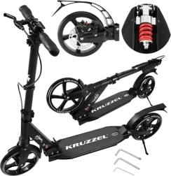 Összecsukható városi roller KRUZZEL Hyperion nagy, 200 mm-es kerekekkel és tárcsafékkel