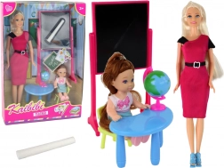 Játékkészlet tanárnő diákkal és iskolai kiegészítőkkel