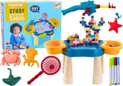 Multifunkciós asztalka 4 az 1-ben, kék