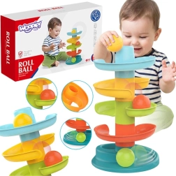 Woopie Baby golyópálya spiráltoronnyal és 3 labdával