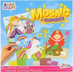 Mozaik képekkel hercegnőről, egyszarvúról és hableányról