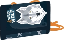 Gyerek textil pénztárca farkas motívummal