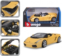 Fém Lamborghini Gallardo Spyder kisautó modell, sárga