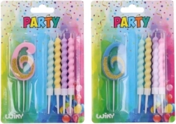 Party gyertya szám 6 és 4 db gyertya