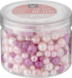 Üveg gyöngy készlet rózsaszín árnyalatokban