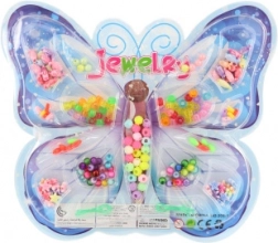 Színes műanyag gyöngyök fűzőkészlete