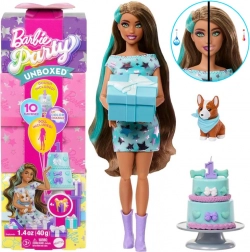 Barbie party unboxed születésnapi baba corgi kutyussal