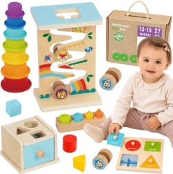 Montessori fejlesztő érzékelődoboz 6 az 1-ben Woopie Green