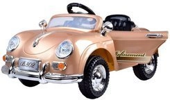 Stílusos retro elektromos kisautó 12 V-os, 2 motorral és távirányítóval – Lakkozott