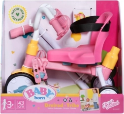 Baby Born háromkerekű vezetőrúddal és biztonsági övekkel