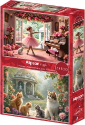 Alipson puzzle Kis balerina és romantikus kert 2×500 darab