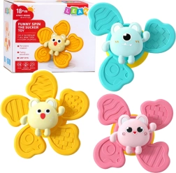 Szenzoros szívókorongos spinnerek készlete babáknak és totyogóknak, 3 db