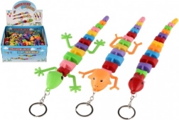 Világító kulcstartó gyík/kaméleon/kígyó, 28 cm, műanyagból