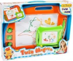 Mágneses rajztábla 2 az 1-ben törlővel és pecsétekkel