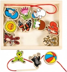 Detoa fűzős játék KISVAKOND – fa fűzős készlet