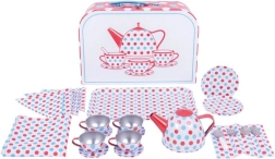 Gyerek teázókészlet pöttyökkel bőröndben