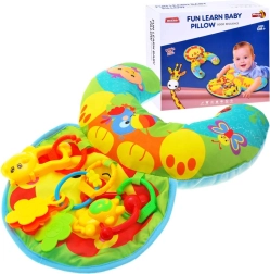 Stabilizáló babapárna csörgőkkel és susogó alátéttel – Oroszlán