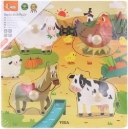Fa betétes puzzle Tanyasi világ
