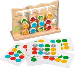 Lucy & Leo madarak és macskák – fa motorikus játék mintakártyákkal