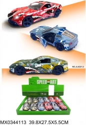 Fém sportautó Animals nyitható ajtókkal és lendkerekes meghajtással