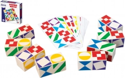 Társasjáték Domino Match fából dobozban