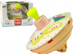 Fém játék pörgettyű Rapunzel mintával, sárga