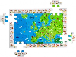 Bigjigs Toys fa padlópuzzle Európa térképe – 48 darab