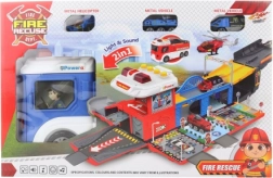 Rendőrautó kihajtható garázzsal és fényekkel