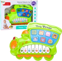 Gyerek elektromos oktató zongorás mozdony – zöld