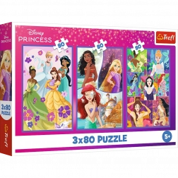 Puzzle 3x80 Disney Hercegnők Barátnők Trefl