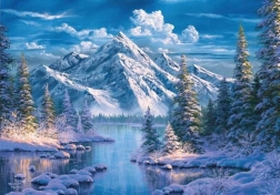 Gyémántfestés Hegyvidéki völgy folyója