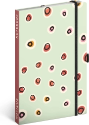 NOTIQUE vonalas jegyzetfüzet 13 × 21 cm gumipánttal és zsebbel