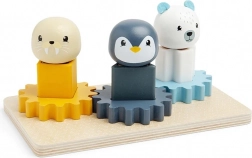 Fából készült motoros tábla sarkvidéki állatokkal