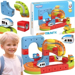 Mágneses építőjáték elektromos vonattal WOOPIE Magic Cube Train, 32 darab