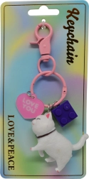 LOVE YOU cicás kulcstartó
