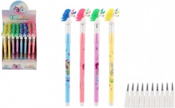 Unikornisos ceruza cserélhető hegyekkel, 4 színben