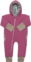 Melegített tavaszi kapucnis overál New Baby Spring rózsaszín-lila