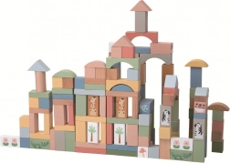 Fa pasztell kockák Safari 120 db