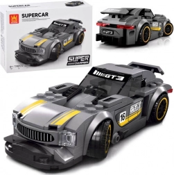 Technikai építőkészlet sportautó ezüst 174 darabbal, matricákkal