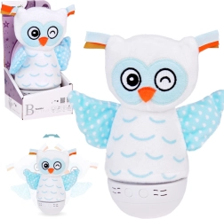 Plüssbagoly – éjszakai lámpa változó színekkel és zenélő szerkezettel gyerekeknek