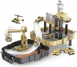 Katonai állomás 2 kisautóval hátizsákban