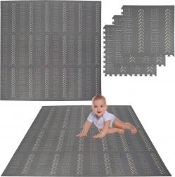 Humbi habszivacs kirakós szőnyeg 9 db, szürke, 180 × 180 × 1 cm