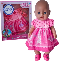 Woopie Royal rózsaszín babaruha nyuszival 43–46 cm
