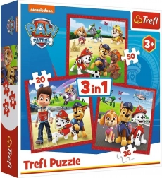 3 az 1-ben puzzle PAW PATROL Vidám kutyusok Trefl